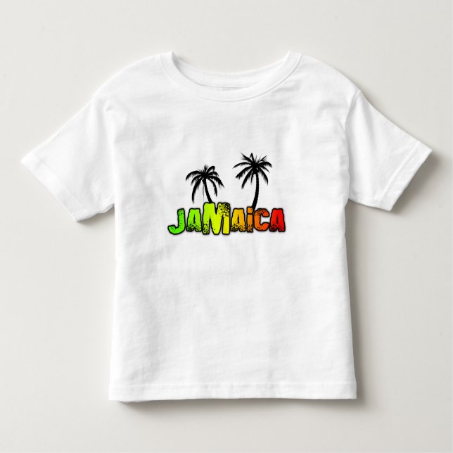 T-shirt Camiseta-criança das árvores de coco da Jamaica (Frente)