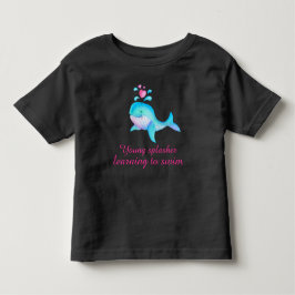 T-shirt Camiseta-de-baleia-aqua-rosa-branca-jovem-plasmado