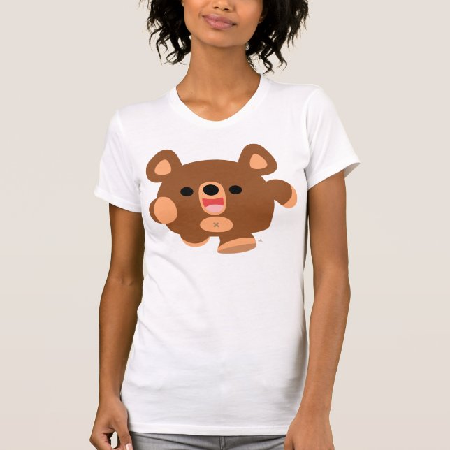 T-shirt Camiseta-T de Urso Energético de Cartoons Bonitos (Frente)