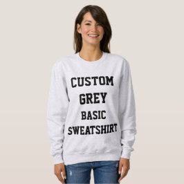 T-shirt Camisola cinza básica personalizada para mulheres