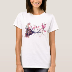T-shirt Camisola de alças das flores de cerejeira de