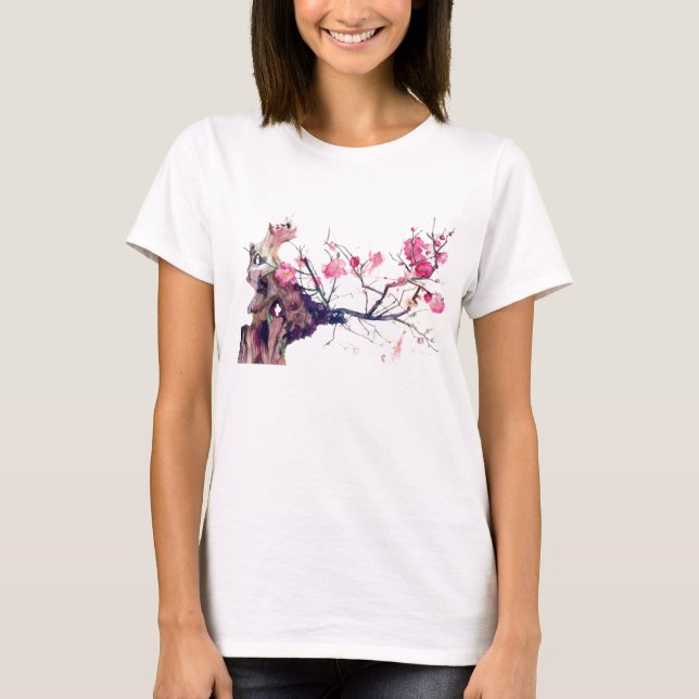 T-shirt Camisola de alças das flores de cerejeira de (Frente)