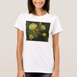 T-shirt camisola de alças floral rústica das mulheres do