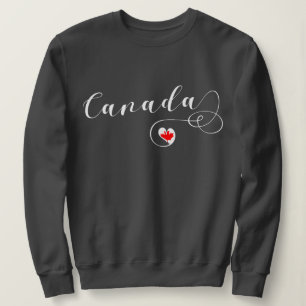 T-shirt Camisola de Canadá do coração, bandeira canaden