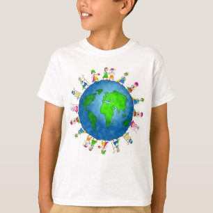 T-shirt Camisola do Natal em todo o mundo para miúdos