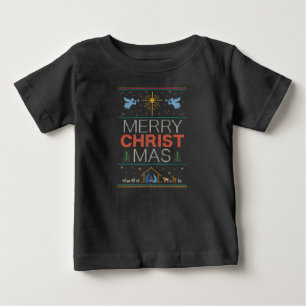 T-shirt Camisola feia cristã religiosa do Natal da malha