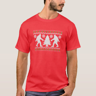 T-shirt Camisola feia do Natal de Bigfoot do feriado