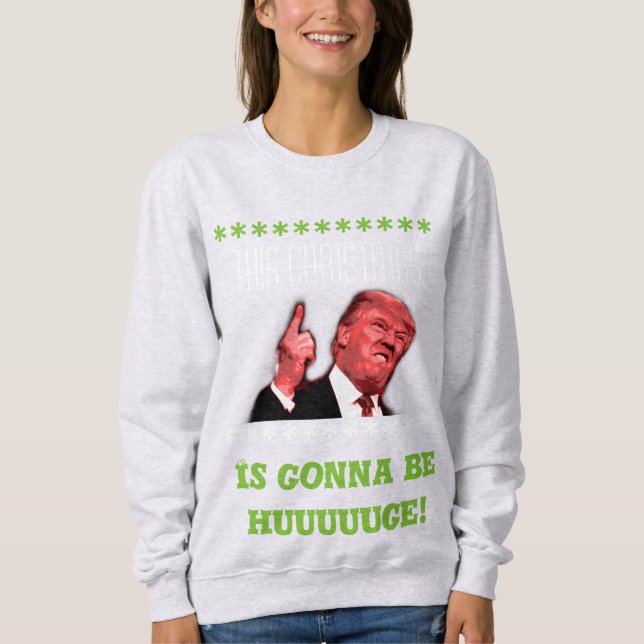 T-shirt Camisola feia do Natal de Donald Trump para (Frente)