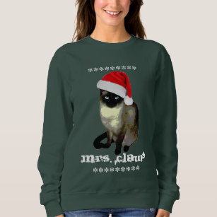 T-shirt Camisola feia do Natal do gato Siamese da Sra.