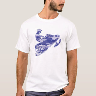 T-shirt Camo Blue Sled em cópia preta