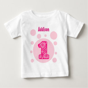 T-shirt Camo primeiro aniversario e bolhas com um ano V14A
