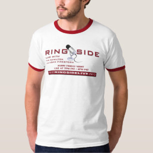 T-shirt Campainha vermelha do Ringside/branca viva