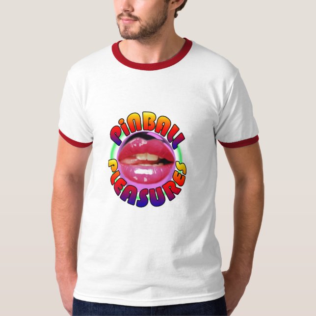 T-shirt Campainha vermelha T dos prazeres do Pinball (Frente)