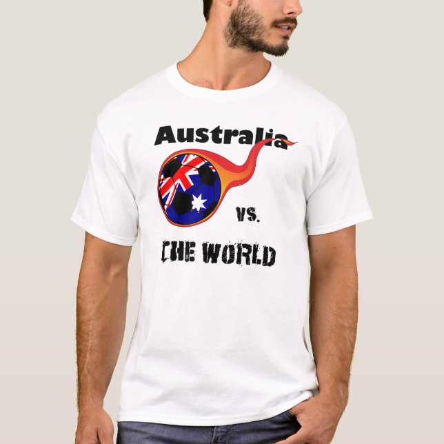 T-shirt Campeonato do Mundo - Austrália vs. Mundo (Frente)