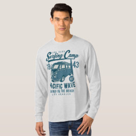 T-shirt Campo de surfe do Pacífico Ondas de homens em cami