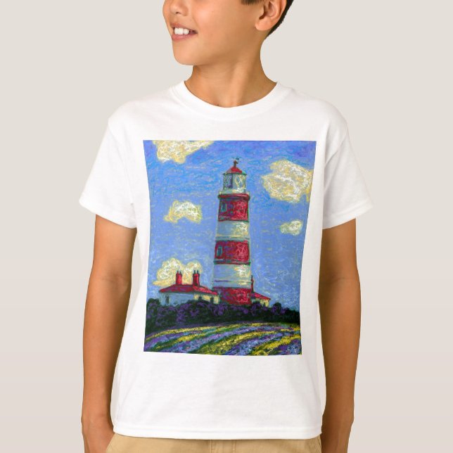 T-shirt Campos do farol e Lavanda de Pastel (Frente)