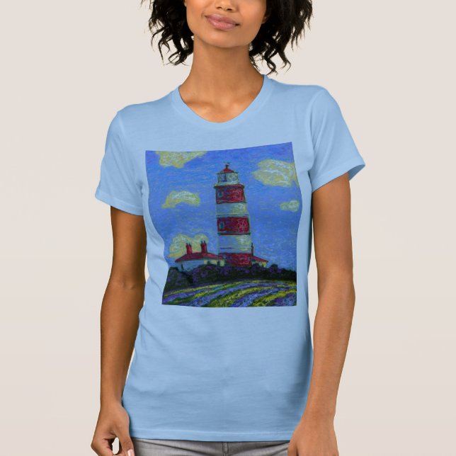 T-shirt Campos do farol e Lavanda de Pastel (Frente)