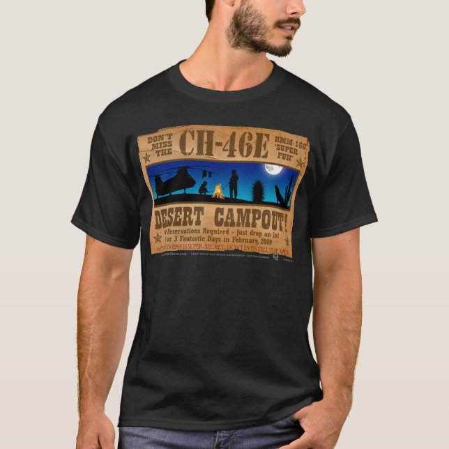T-shirt Campout do deserto CH-46 (Frente)