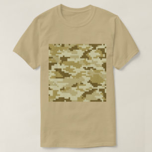 T-shirt Camuflagem do deserto digital de 8 bits / Camo