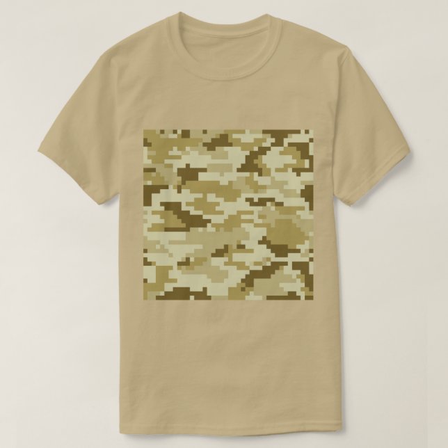 T-shirt Camuflagem do deserto digital de 8 bits / Camuflag (Frente do Design)