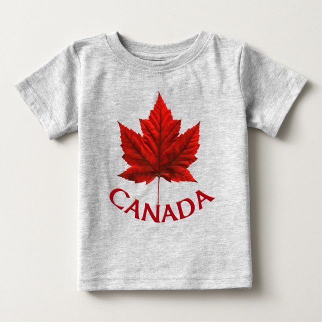 T-shirt Canadá Baby T Shirt Red Maple Leaf Baby Shirt (Frente)