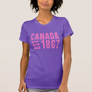 T-shirt Canadá Estabeleceu 1867 Aniversário 150 Anos