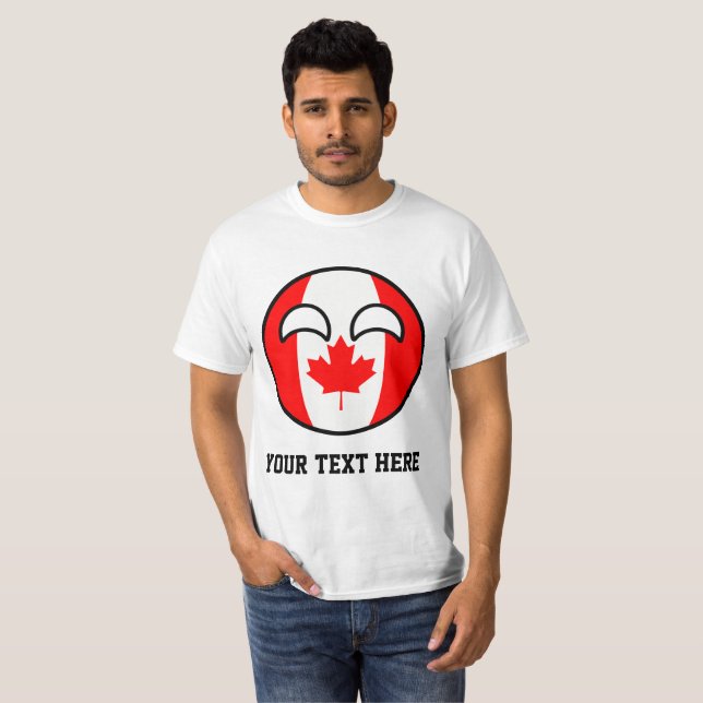 T-shirt Canadá Geeky de tensão engraçado Countryball (Frente Completa)