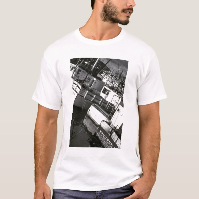 T-shirt Canadá, Nova Escócia, Digby. Barcos de pesca (Frente)