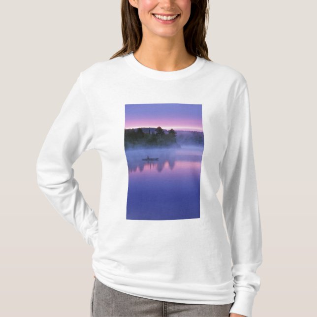 T-shirt Canadá, Ontário, Parque Algonguin, Canoísta em (Frente)