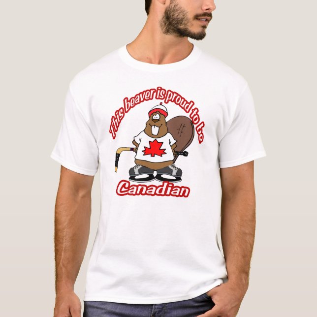 T-shirt canadense do castor (Frente)