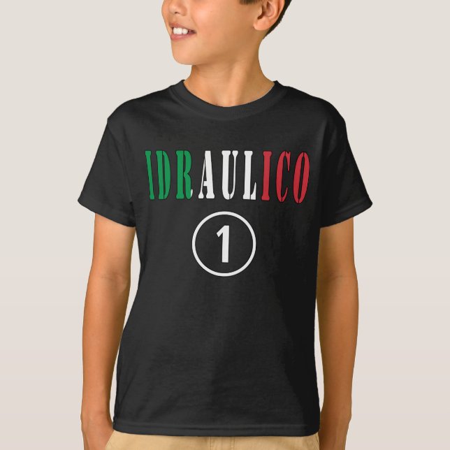 T-shirt Canalizador italianos: ONU de Idraulico Numero (Frente)