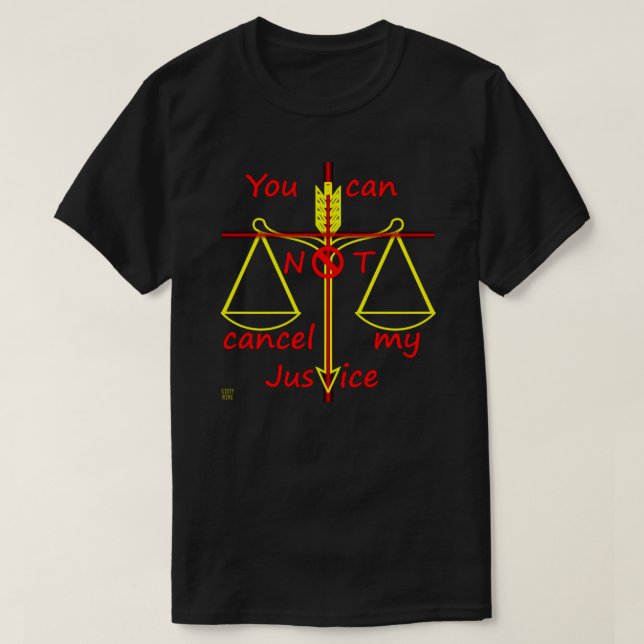 t-shirt "CANCEL JUSTICE" (Frente do Design)