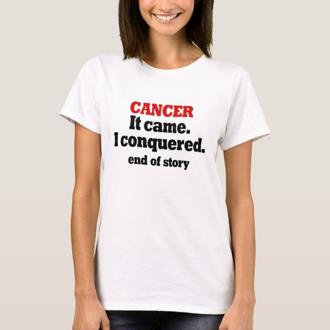 T-shirt Cancer. Comemore o cancer livre. Parabéns (Frente)