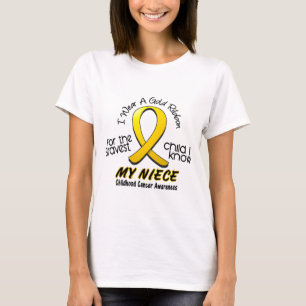 T-shirt Cancer da infância eu visto a fita Dourado para
