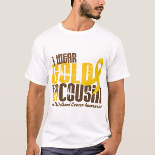 T-shirt Cancer da infância EU VISTO o OURO PARA MEU PRIMO
