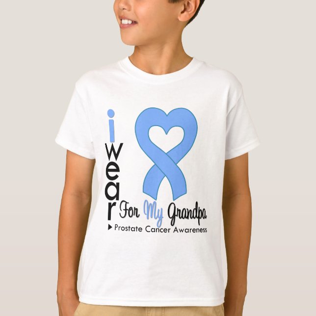 T-shirt Cancer da próstata - Fita Azul-Cardíaca GRANDPA (Frente)