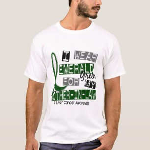 T-shirt Câncer de figado eu visto a esmeralda para minha