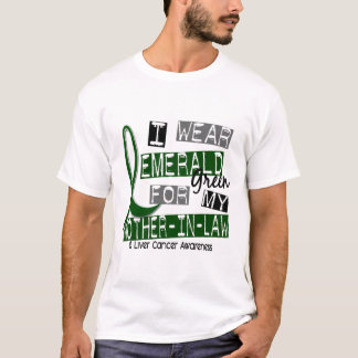 T-shirt Câncer de figado eu visto a esmeralda para minha