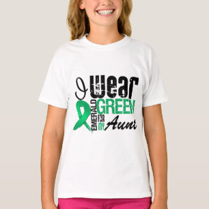 T-shirt Câncer de figado eu visto o verde esmeralda para