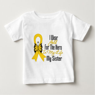 T-shirt Cancer de infância Frisa Meu Herói Minha Irmã
