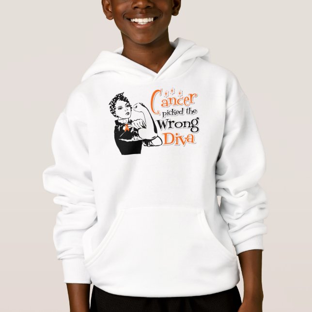 T-shirt Cancer De Leucemia Escolheu O Diva Errado (Frente)