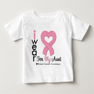 T-shirt Cancer De Mama Eu Visto Fita Rosa Para Minha Tia