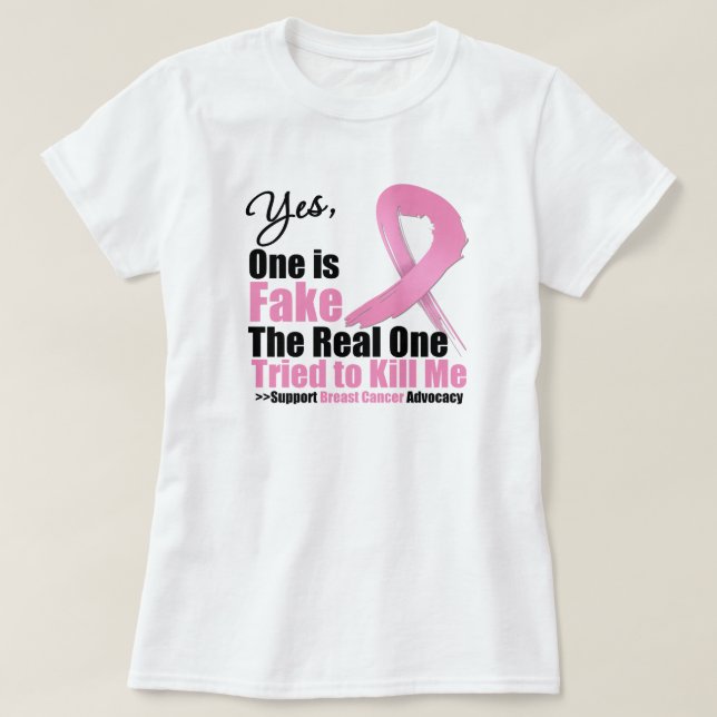 T-shirt Cancer de mama falso (Frente do Design)