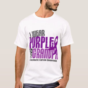 T-shirt Câncer de pâncreas eu visto o roxo para meu vov
