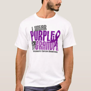 T-shirt Câncer de pâncreas eu visto o roxo para meu vov