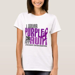 T-shirt Câncer de pâncreas eu visto o roxo para minha ti