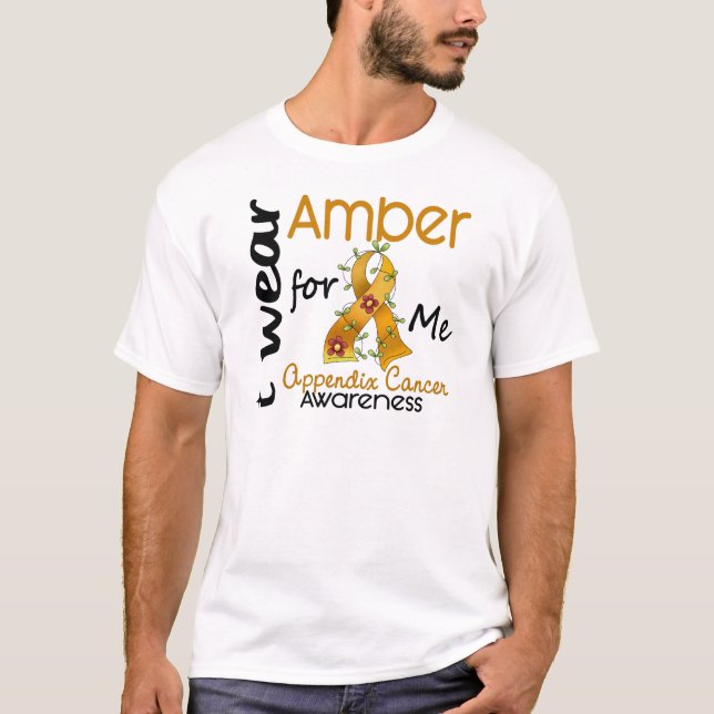 T-shirt Cancer do apêndice eu visto o âmbar para mim 43 (Frente)