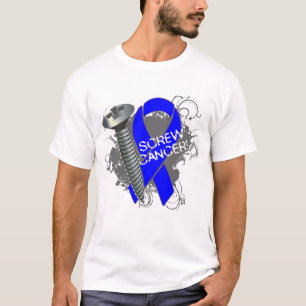 T-shirt Cancer do parafuso - cancro do cólon do Grunge