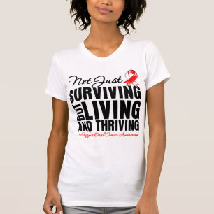 T-shirt Cancer oral não apenas que sobrevive mas que vive