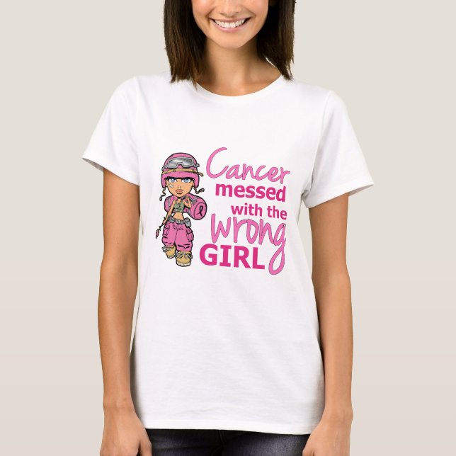 T-shirt Cancer sujado com o cancro da mama errado da (Frente)